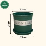  Chậu nhựa trồng cây VIETPOT, màu xanh MONTARIO, để ban công, sân vườn, trồng các loại cây hoa. 