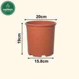  Chậu nhựa trồng cây VIETPOT, màu Cam Trơn, trồng kiểng lá, hoa hồng, để ban công, sân vườn. 