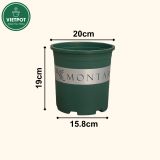  Chậu nhựa trồng cây VIETPOT, màu xanh MONTARIO, để ban công, sân vườn, trồng các loại cây hoa. 