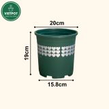  Chậu nhựa trồng cây VIETPOT, màu xanh tim, trồng kiểng lá, hoa hồng, trang trí ban công, sân vườn. 