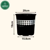  Chậu nhựa trồng cây VIETPOT, màu Đen Tim, trồng hoa kiểng, trang trí ban công, sân vườn, sân thượng 