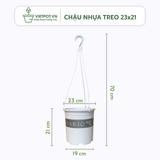  Bộ Chậu Treo VIETPOT, chậu và móc treo,hoa văn MONTARIO, tháo lắp dễ dàng, trang trí bàn, sân thượng 