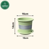  Chậu Nhựa Trồng Cây VIETPOT, size 16x14 Montario, trồng kiểng lá hoa hồng, trang trí sân vườn. 