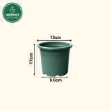  Chậu nhựa trồng cây VIETPOT, size 13x11, trơn, chính hãng, kiếng lá hoa, sen đá, bàn làm việc 