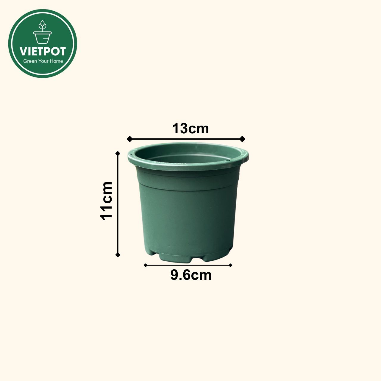  Chậu nhựa trồng cây VIETPOT, size 13x11, trơn, chính hãng, kiếng lá hoa, sen đá, bàn làm việc 