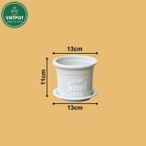  Chậu nhựa trồng cây VIETPOT, size nhỏ 13x11cm, Sweet Home, trồng hoa kiểng, để sân vườn, bàn. 