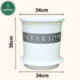  Chậu Nhựa Trồng Cây VIETPOT, size lớn 34x36cm MONTARIO, 6,6gallon, trang trí bàn, sân vườn, ban công 