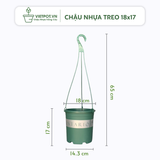  Bộ Chậu Treo VIETPOT, chậu và móc treo,hoa văn MONTARIO, tháo lắp dễ dàng, trang trí bàn, sân thượng 