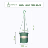  Bộ Chậu Treo VIETPOT, chậu và móc treo,hoa văn MONTARIO, tháo lắp dễ dàng, trang trí bàn, sân thượng 