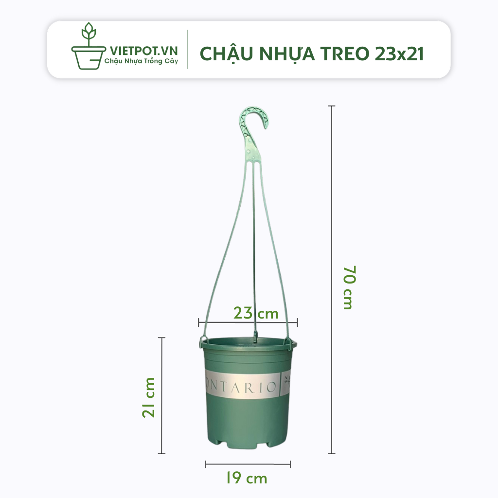  Bộ Chậu Treo VIETPOT, chậu và móc treo,hoa văn MONTARIO, tháo lắp dễ dàng, trang trí bàn, sân thượng 