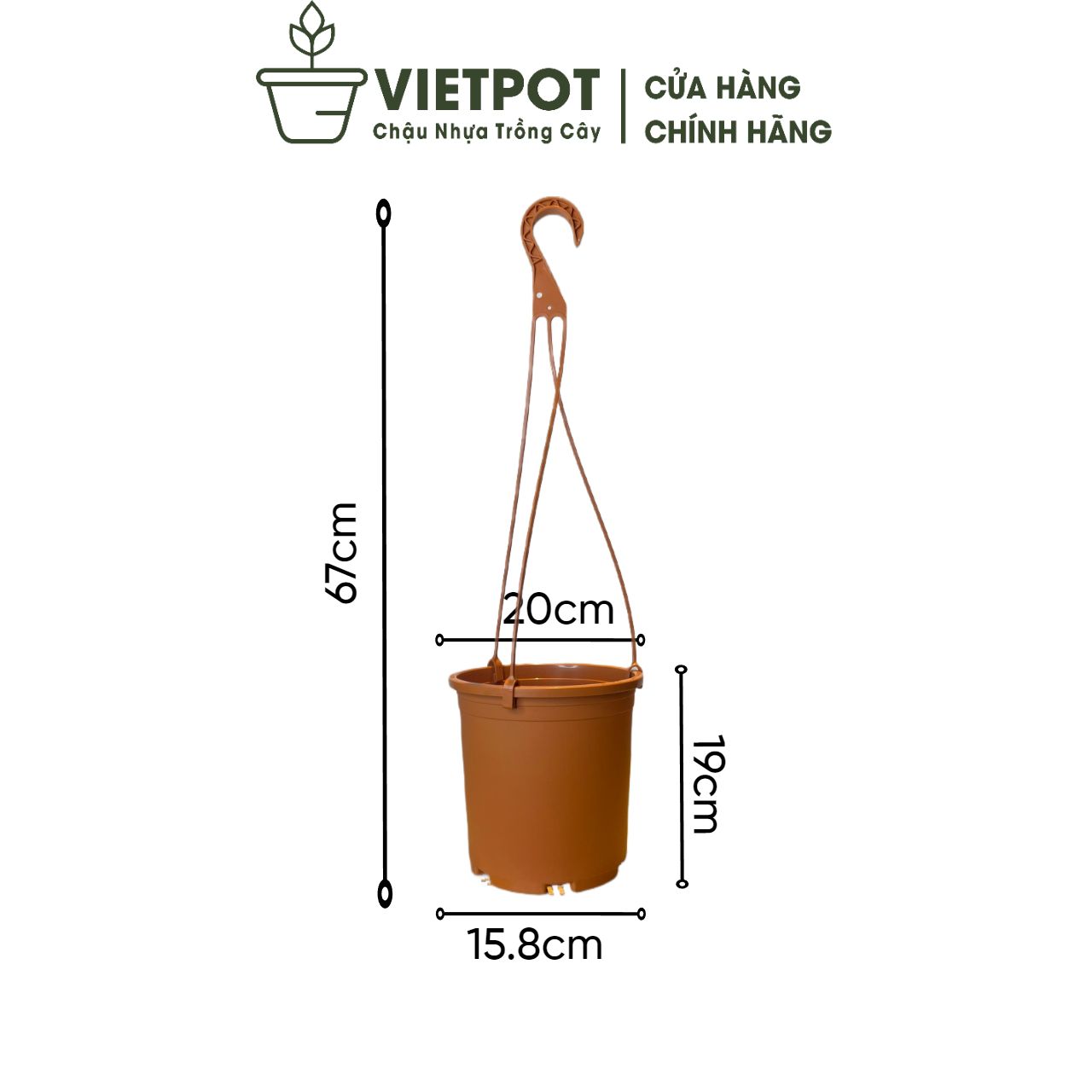  Chậu nhựa treo ban công VIETPOT, trơn, chính hãng, cây kiểng, cây hoa, trang trí sân vườn. 