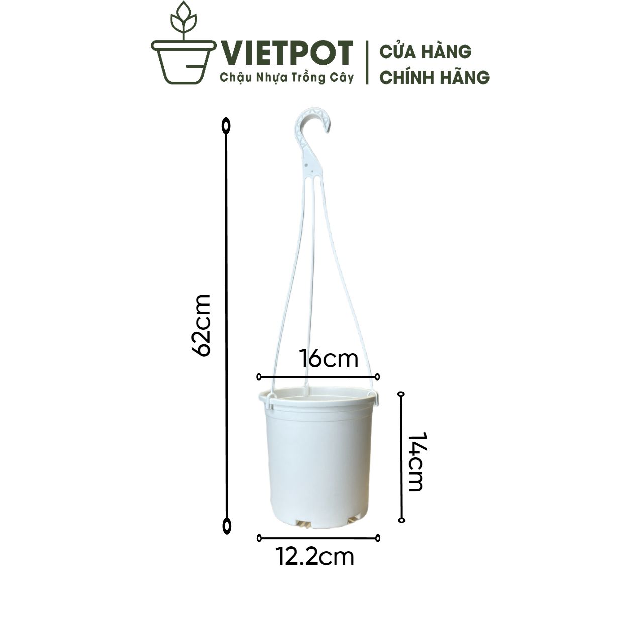  Chậu nhựa treo ban công VIETPOT, trơn, chính hãng, cây kiểng, cây hoa, trang trí sân vườn. 