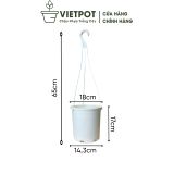  Chậu nhựa treo ban công VIETPOT, trơn, chính hãng, cây kiểng, cây hoa, trang trí sân vườn. 