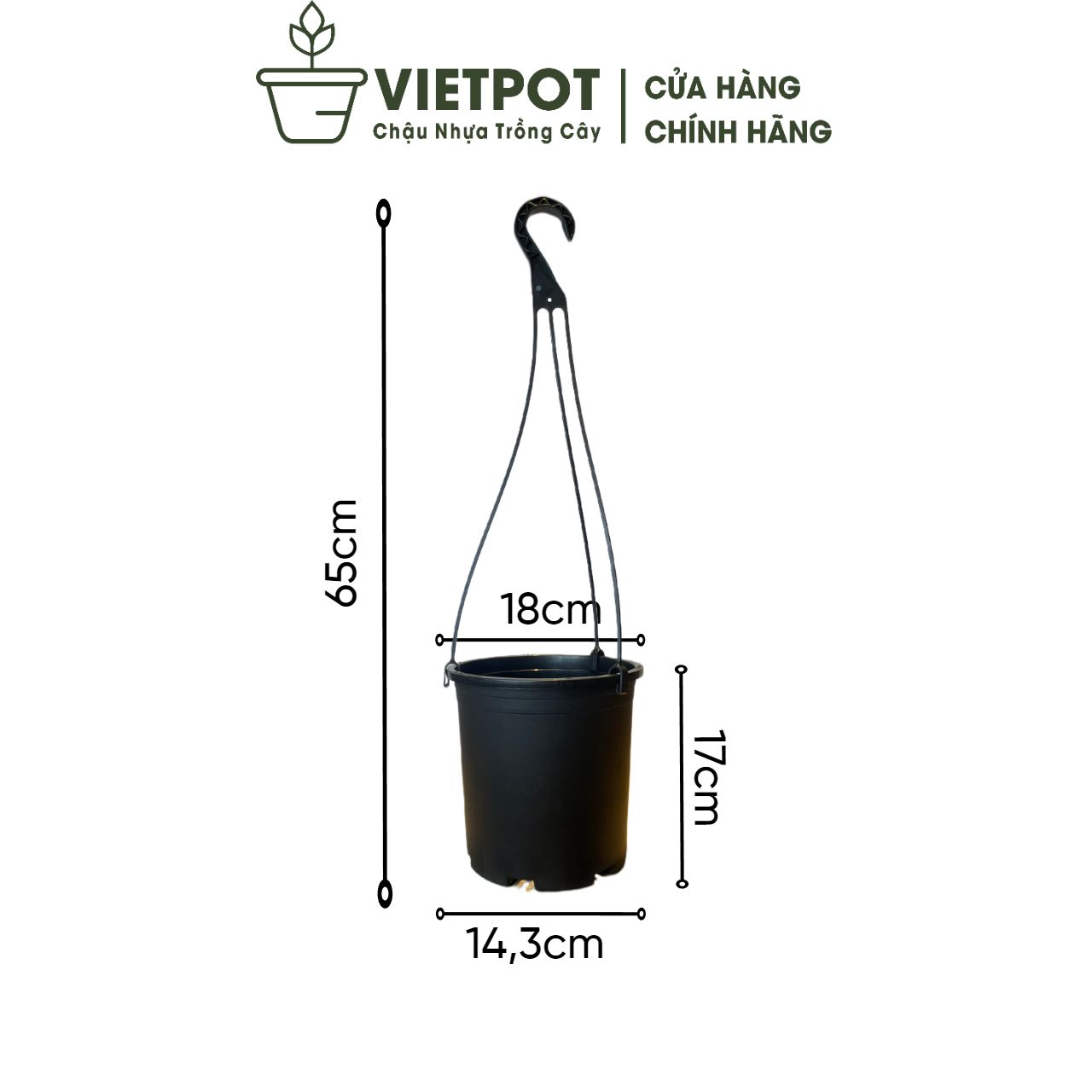  Chậu nhựa treo ban công VIETPOT, trơn, chính hãng, cây kiểng, cây hoa, trang trí sân vườn. 