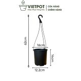  Chậu nhựa treo ban công VIETPOT, trơn, chính hãng, cây kiểng, cây hoa, trang trí sân vườn. 