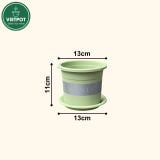  Chậu nhựa trồng cây VIETPOT, size nhỏ 13x11cm, MONTARIO, trồng kiểng lá hoa, để bàn, sân vườn 