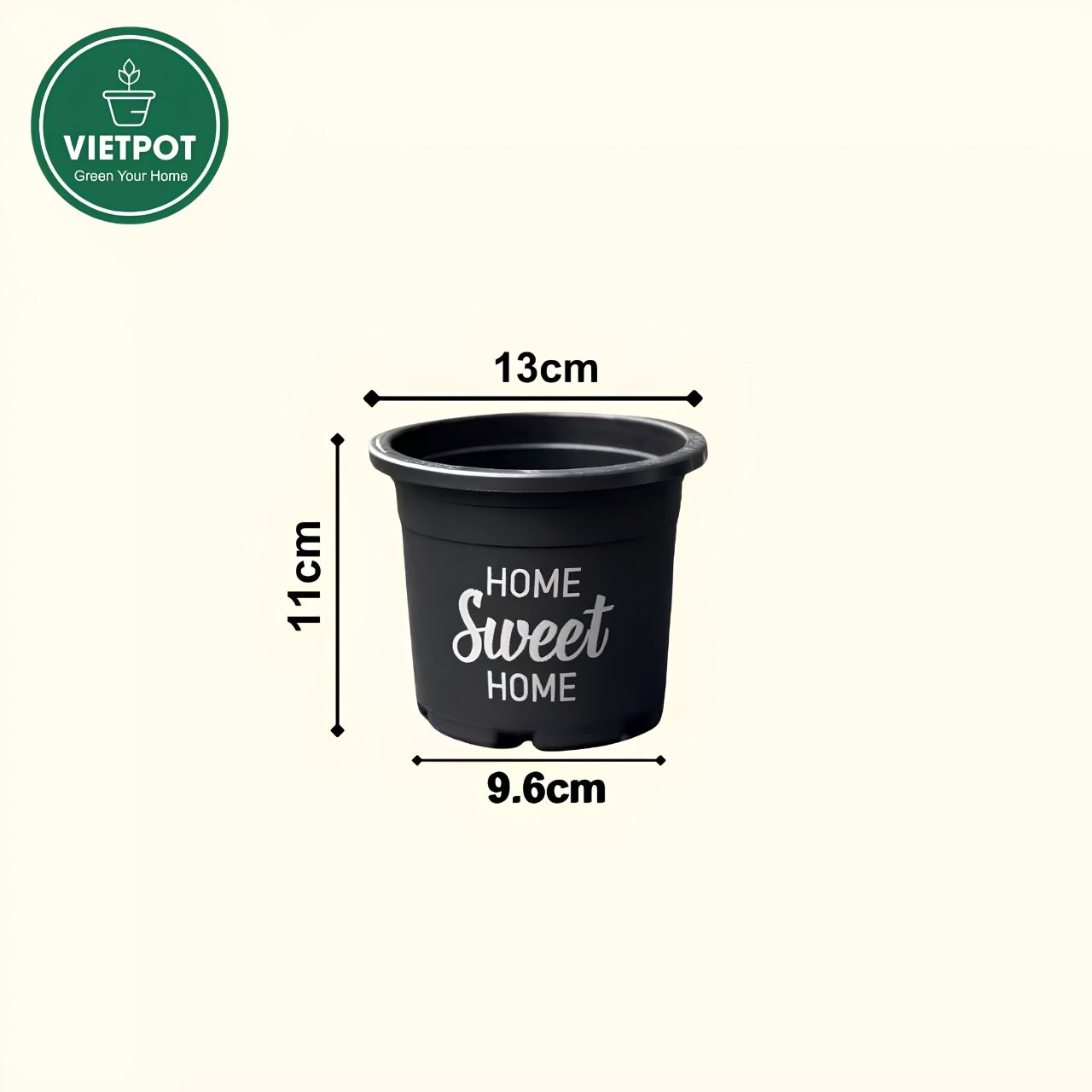  Chậu nhựa trồng cây VIETPOT, size nhỏ 13x11cm, Sweet Home, trồng hoa kiểng, để sân vườn, bàn. 