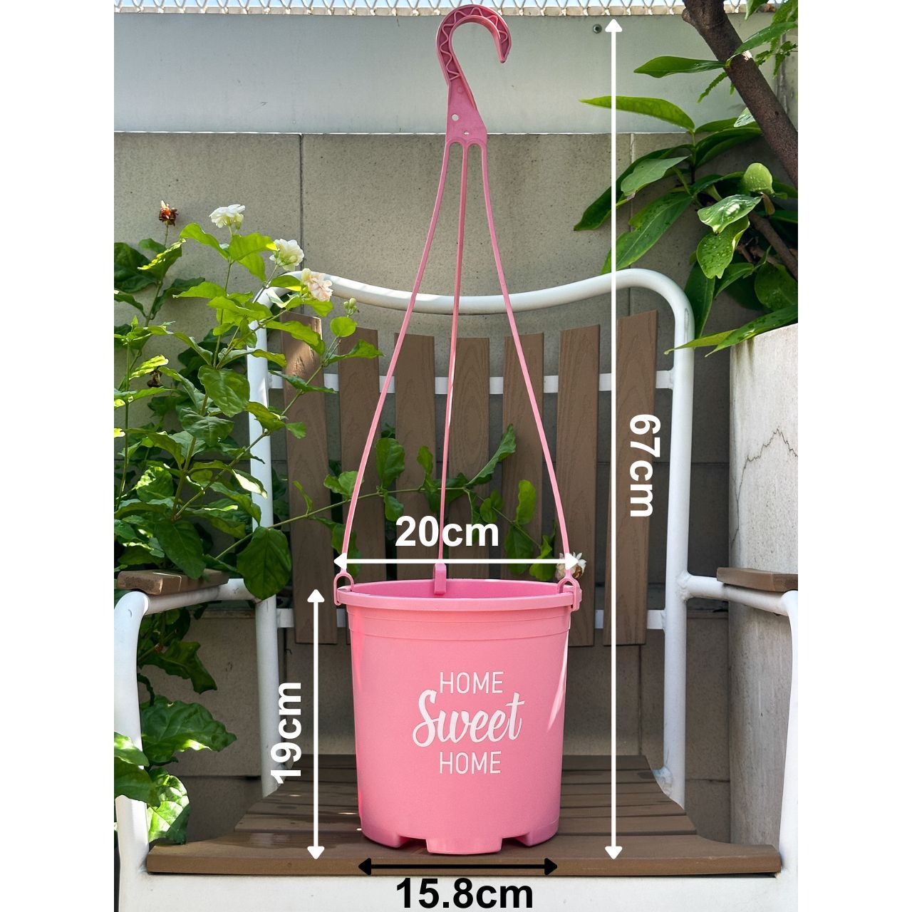  Chậu nhựa treo ban công VIETPOT, hoa văn sweet home, cây kiểng, cây hoa, trang trí sân vườn. 