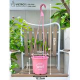  Chậu nhựa treo ban công VIETPOT, hoa văn sweet home, cây kiểng, cây hoa, trang trí sân vườn. 