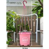  Chậu nhựa treo ban công VIETPOT, hoa văn sweet home, cây kiểng, cây hoa, trang trí sân vườn. 