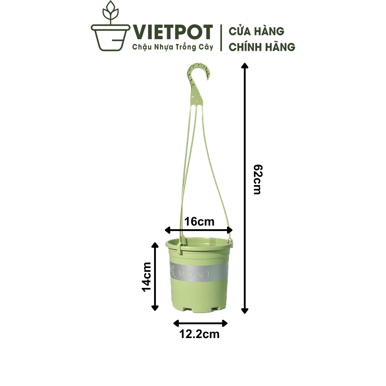  Bộ Chậu Treo VIETPOT, chậu và móc treo,hoa văn MONTARIO, tháo lắp dễ dàng, trang trí bàn, sân thượng 