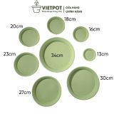  Đĩa nhựa mỏng nhẹ lót chậu cây VIETPOT, xanh mint, cây cảnh, trang trí nhà vườn, ban công 