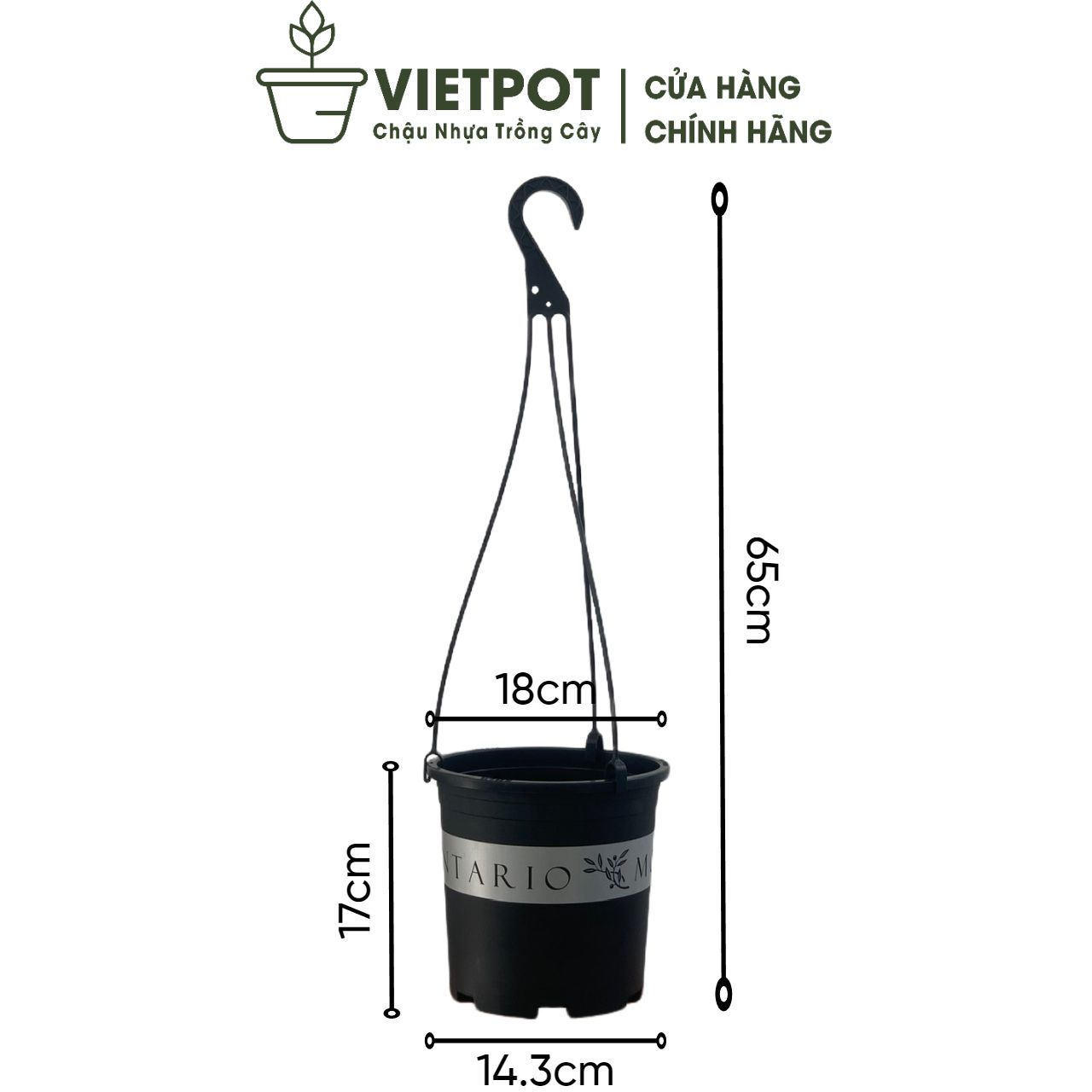  Bộ Chậu Treo VIETPOT, chậu và móc treo,hoa văn MONTARIO, tháo lắp dễ dàng, trang trí bàn, sân thượng 