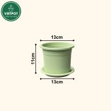  Chậu nhựa trồng cây VIETPOT, size 13x11, trơn, chính hãng, kiếng lá hoa, sen đá, bàn làm việc 