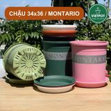  Chậu Nhựa Trồng Cây VIETPOT, size lớn 34x36cm MONTARIO, 6,6gallon, trang trí bàn, sân vườn, ban công 