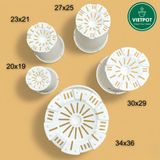  Chậu nhựa trồng cây VIETPOT, màu trắng, hoa văn Sweet Home, trồng hoa kiểng lá, để nhà, sân vườn. 