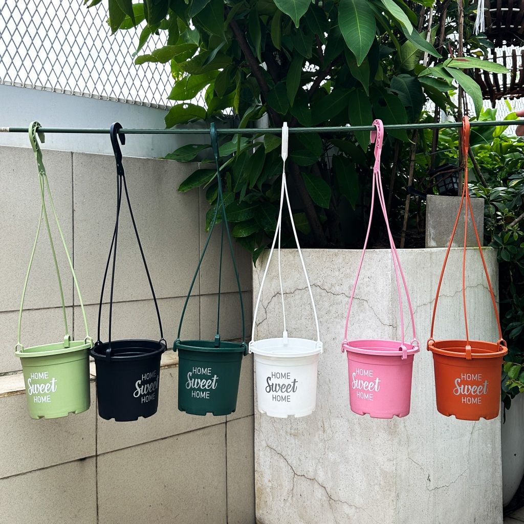  Chậu nhựa treo ban công VIETPOT, hoa văn sweet home, cây kiểng, cây hoa, trang trí sân vườn. 