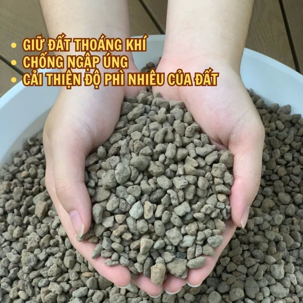  Đá Pumice VIETPOT, bao 800gr, size nhỏ, giá thể trồng cây cung cấp khoáng chất cho hoa, xương rồng 