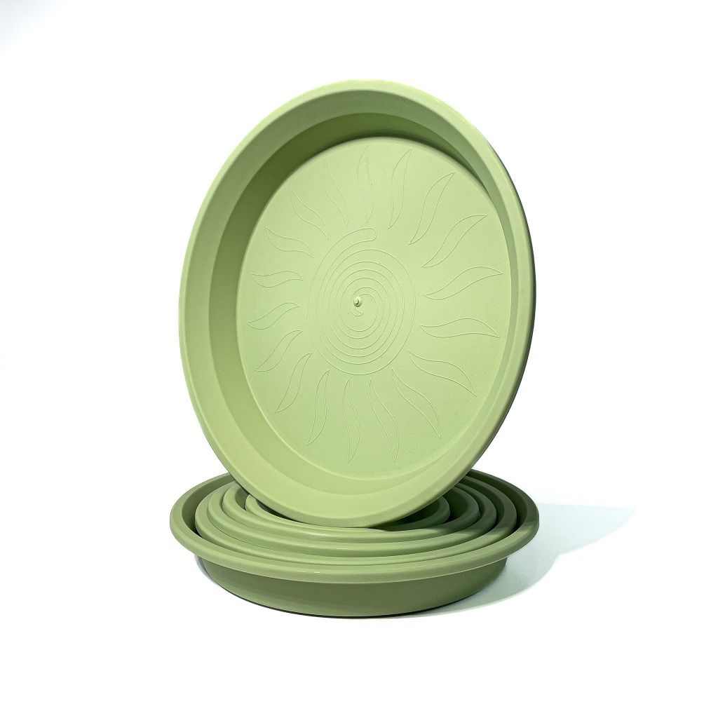  Đĩa nhựa mỏng nhẹ lót chậu cây VIETPOT, xanh mint, cây cảnh, trang trí nhà vườn, ban công 