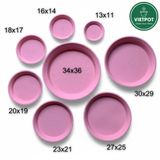  Đĩa nhựa mỏng nhẹ lót chậu cây VIETPOT, màu hồng, cây cảnh, trang trí nhà vườn, ban công 
