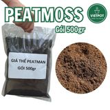  Rêu than bùn peatmoss VIETPOT, bao 500gr, tơi xốp, sạch mầm bệnh, thích hợp trồng hoa kiểng lá 