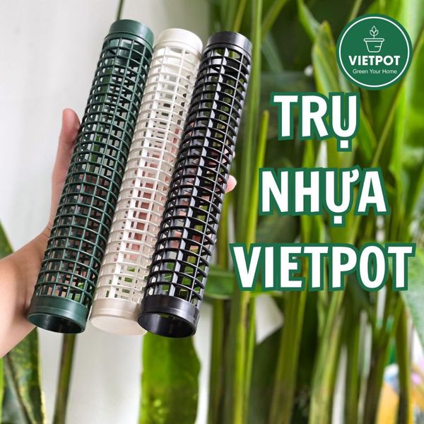  Trụ Nhựa VIETPOT, Gắn Chậu Trồng Kiểng Lá Leo Trụ, Vừa Khớp Nối Các Chậu VIETPOT trang trí sân vườn. 
