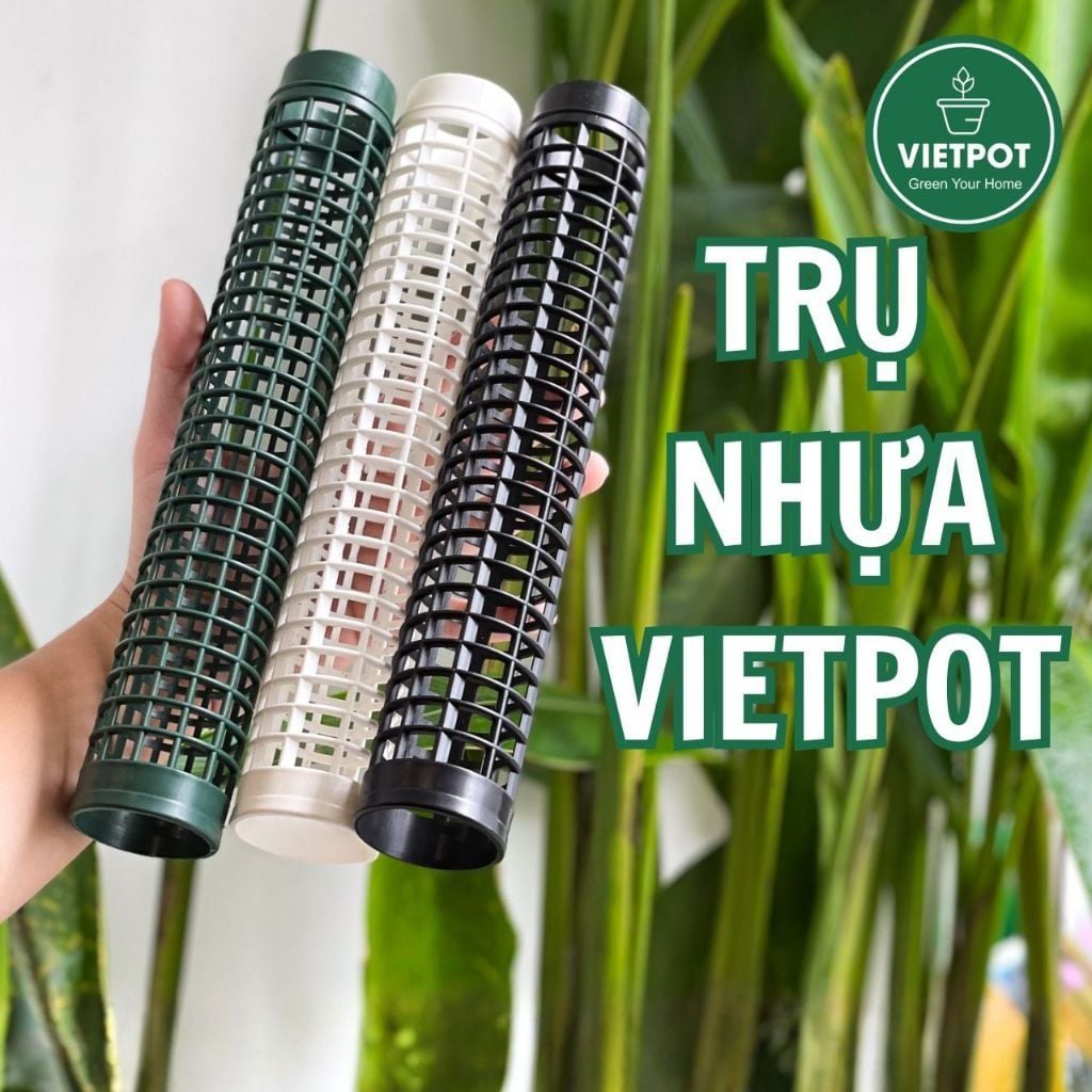  Trụ Nhựa VIETPOT, Gắn Chậu Trồng Kiểng Lá Leo Trụ, Vừa Khớp Nối Các Chậu VIETPOT trang trí sân vườn. 