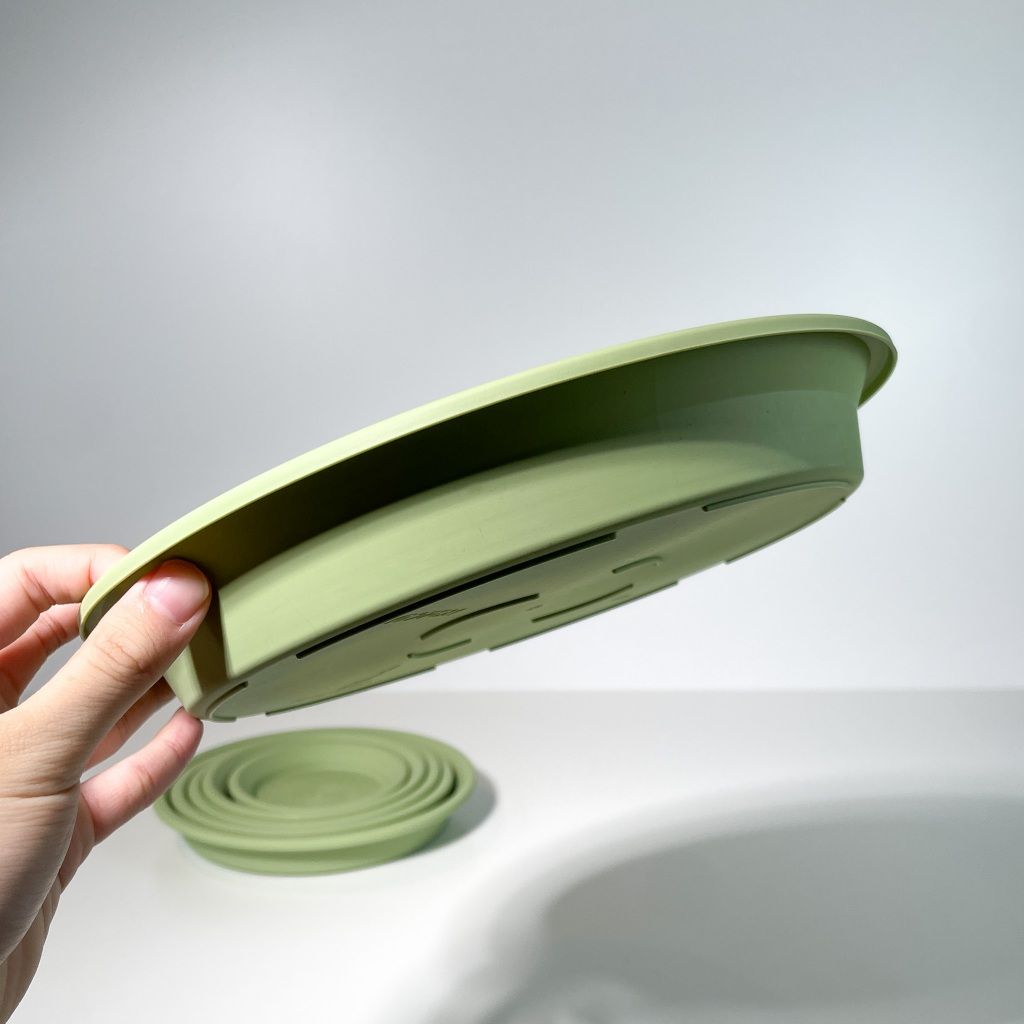  Đĩa nhựa mỏng nhẹ lót chậu cây VIETPOT, xanh mint, cây cảnh, trang trí nhà vườn, ban công 