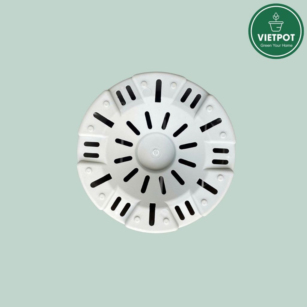  Chậu nhựa trồng cây VIETPOT, màu xám, hoa văn Sweet Home, trồng hoa kiểng lá, để nhà, sân vườn. 