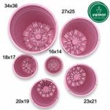  Chậu nhựa trồng cây VIETPOT, màu hồng trơn, trồng kiểng lá, hoa hồng, trang trí ban công, sân vườn. 