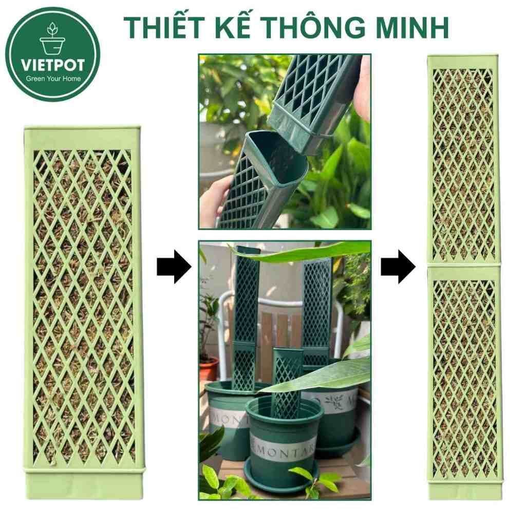  Trụ rêu bán nguyệt cao cấp VIETPOT, Size 30x10cm, hỗ trợ rễ phát triển, cây kiểng lá, kiểng lá leo. 