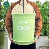  Chậu nhựa trồng cây VIETPOT, màu xanh Mint, hoa văn Sweet Home, trồng hoa kiểng lá, để nhà sân vườn. 