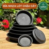  Đĩa nhựa mỏng nhẹ lót chậu cây VIETPOT, màu đen, cây cảnh, trang trí nhà vườn, ban công 