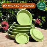 Đĩa nhựa mỏng nhẹ lót chậu cây VIETPOT, xanh mint, cây cảnh, trang trí nhà vườn, ban công 