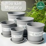  Chậu nhựa trồng cây VIETPOT, màu xám Montario, trồng hoa kiểng, trang trí ban công, sân vườn. 