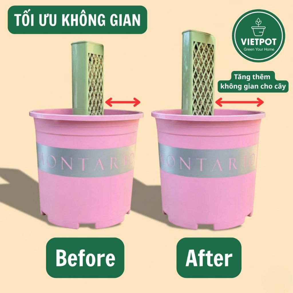  Khớp nối lệch tâm trụ leo kiểng lá VIETPOT, giúp tối ưu hóa không gian, hỗ trợ rễ cây phát triển. 