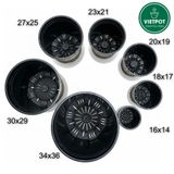  Chậu nhựa trồng cây VIETPOT, màu đen trơn, trồng hoa kiểng, trang trí ban công, sân vườn, sân thượng 