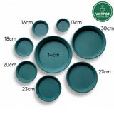  Đĩa nhựa mỏng nhẹ lót chậu cây VIETPOT, màu xanh, cây cảnh, trang trí nhà vườn, ban công 