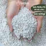  Đá Perlite VIETPOT, bao 5 lít, 400gr, size 3-6mm, hợp chất tự nhiên, trồng rau, thủy canh. 