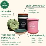 Chậu nhựa trồng cây VIETPOT, size lớn 34x36cm, 6.6gal, Sweet home, trồng hoa kiểng để sân vườn nhà. 
